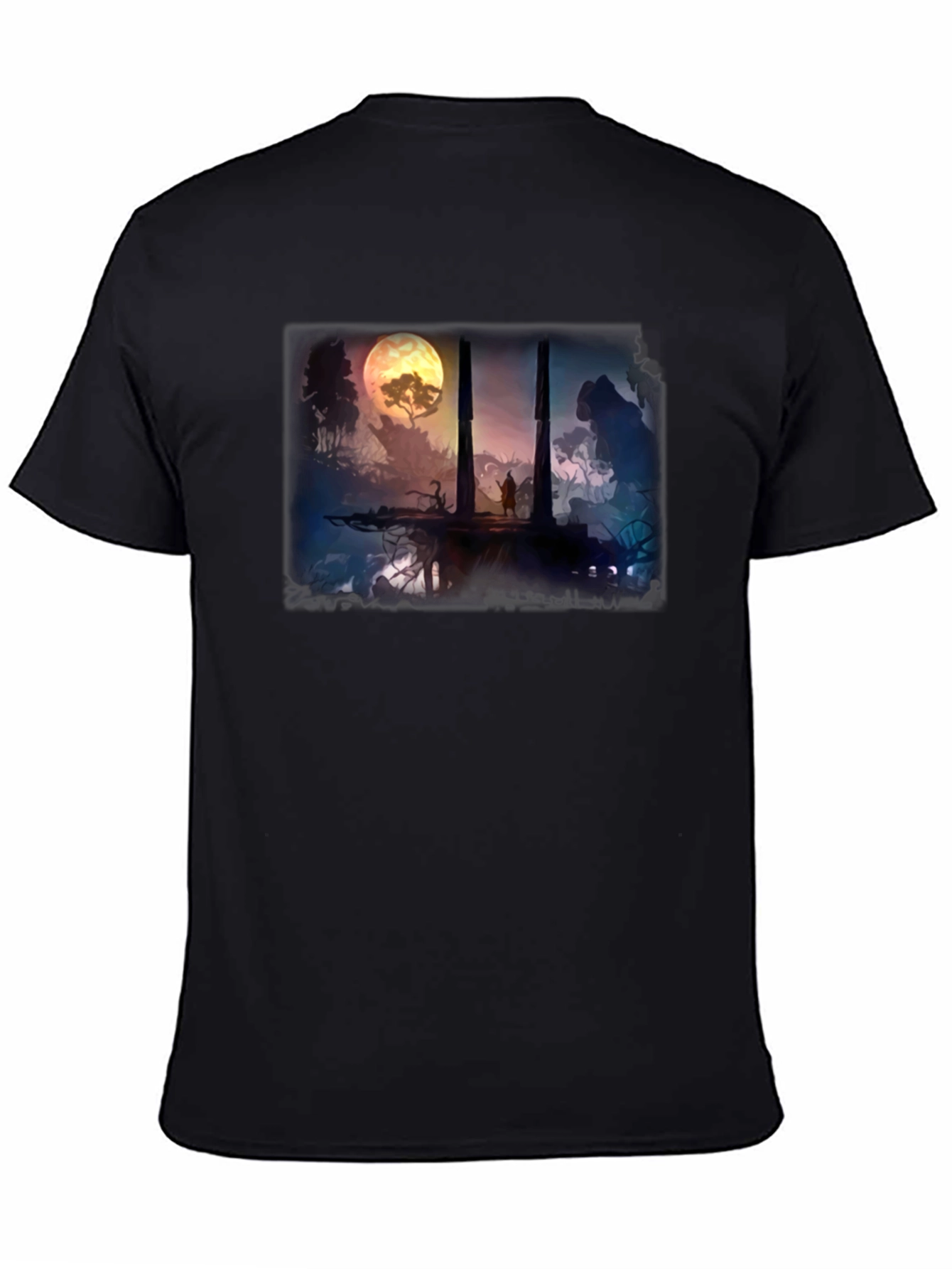 Fantasy Landscape Black T-Shirt