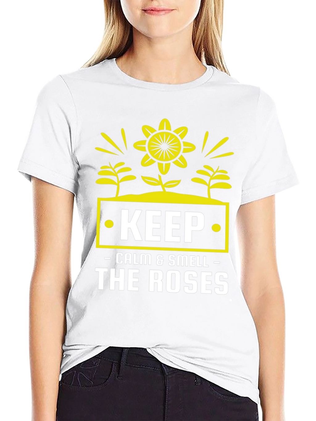 Keep Calm & Smell Roses Graphic T-Shirt