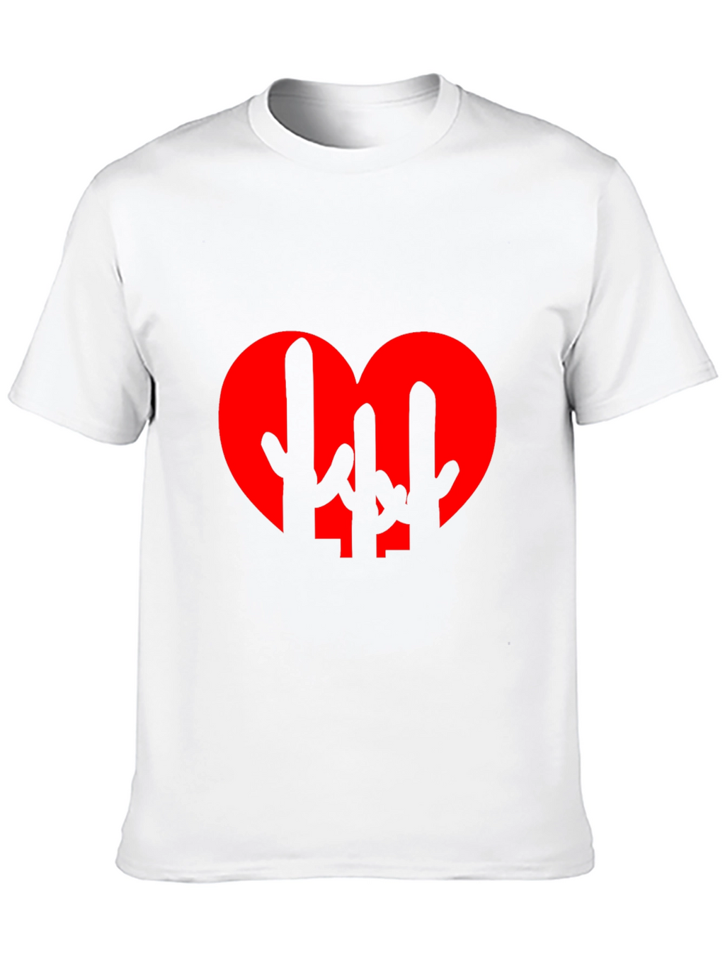 Cactus Heart Graphic Tee - Black Cotton T-Shirt
