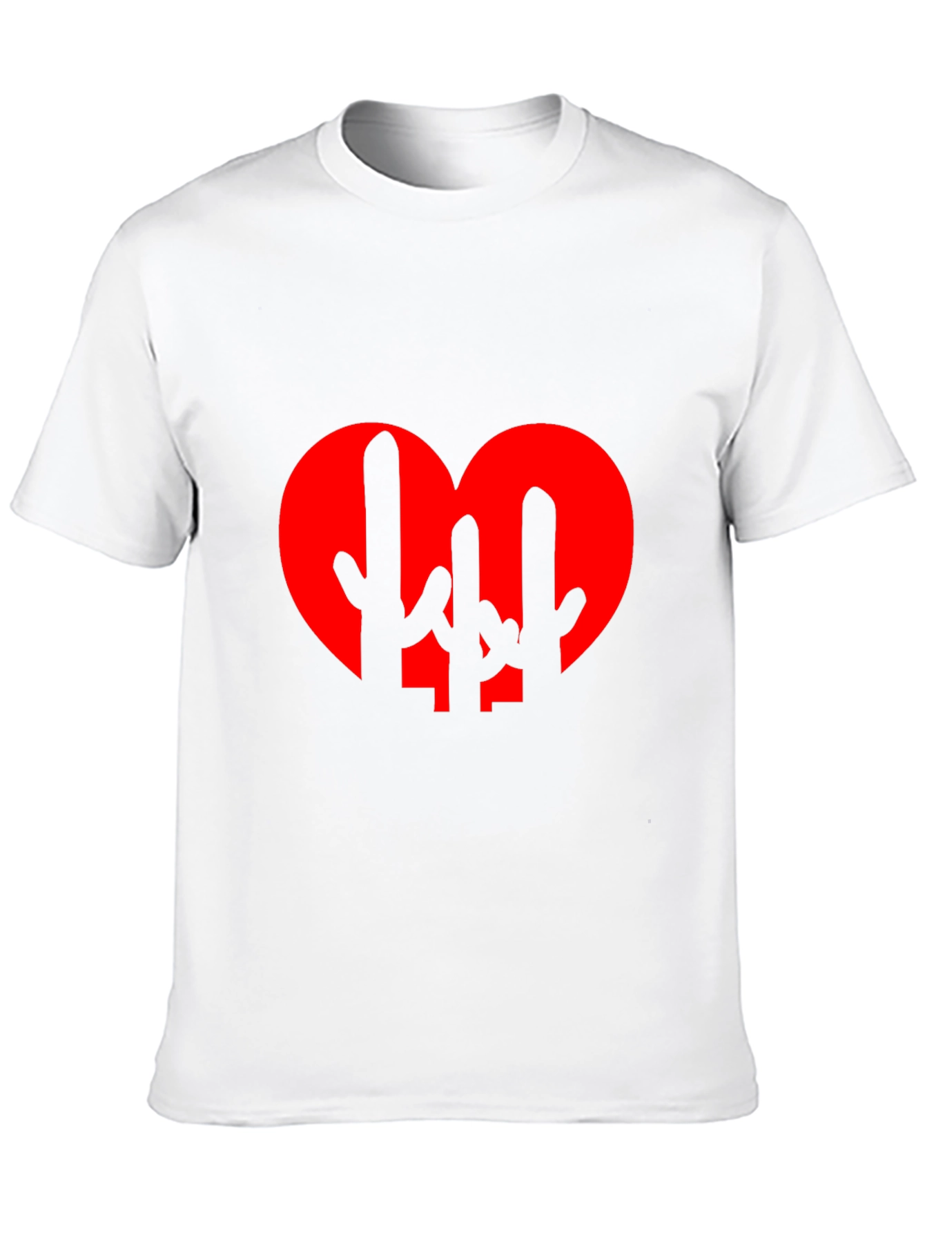 Cactus Heart Graphic Tee - Black Cotton T-Shirt