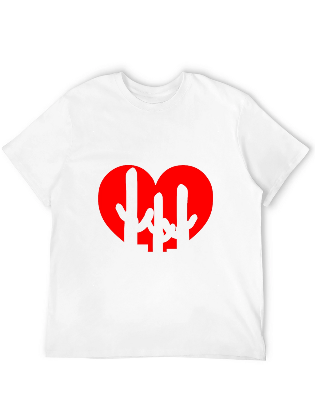 Cactus Heart Graphic Tee - Black Cotton T-Shirt