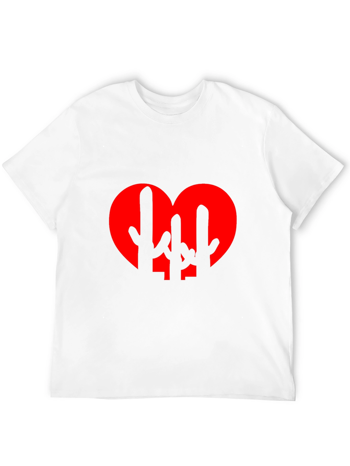Cactus Heart Graphic Tee - Black Cotton T-Shirt