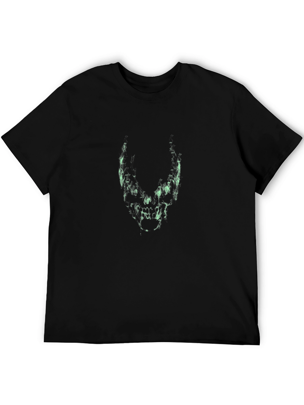 Mens Black T-Shirt with Abstract Skull Design
