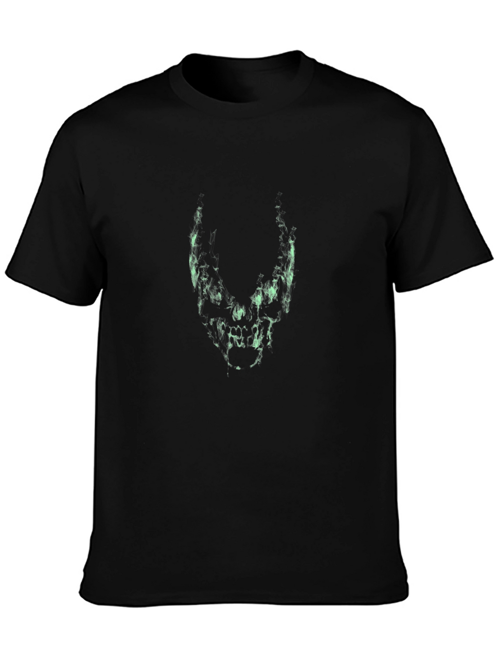 Mens Black T-Shirt with Abstract Skull Design
