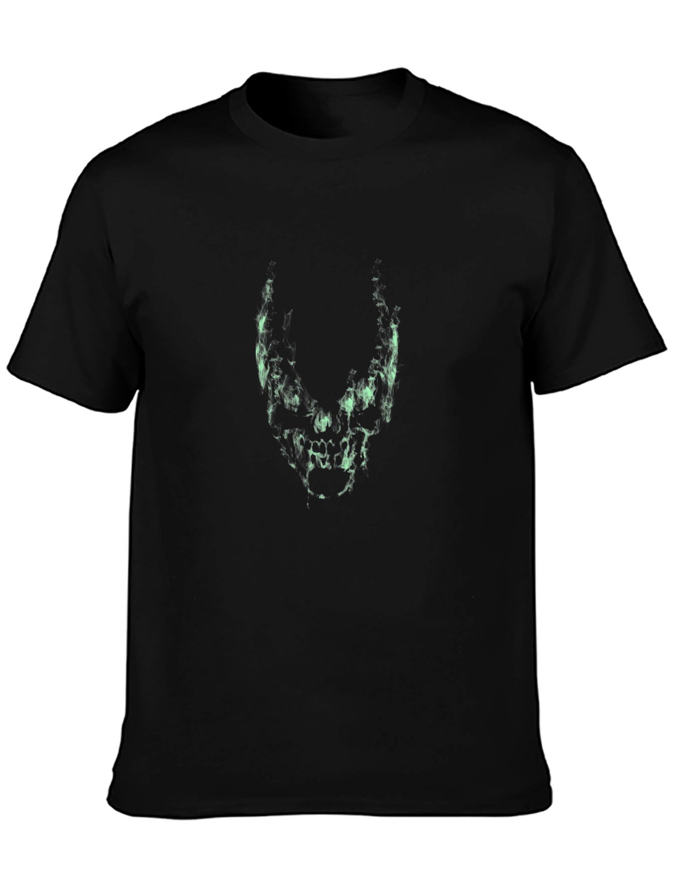 Mens Black T-Shirt with Abstract Skull Design