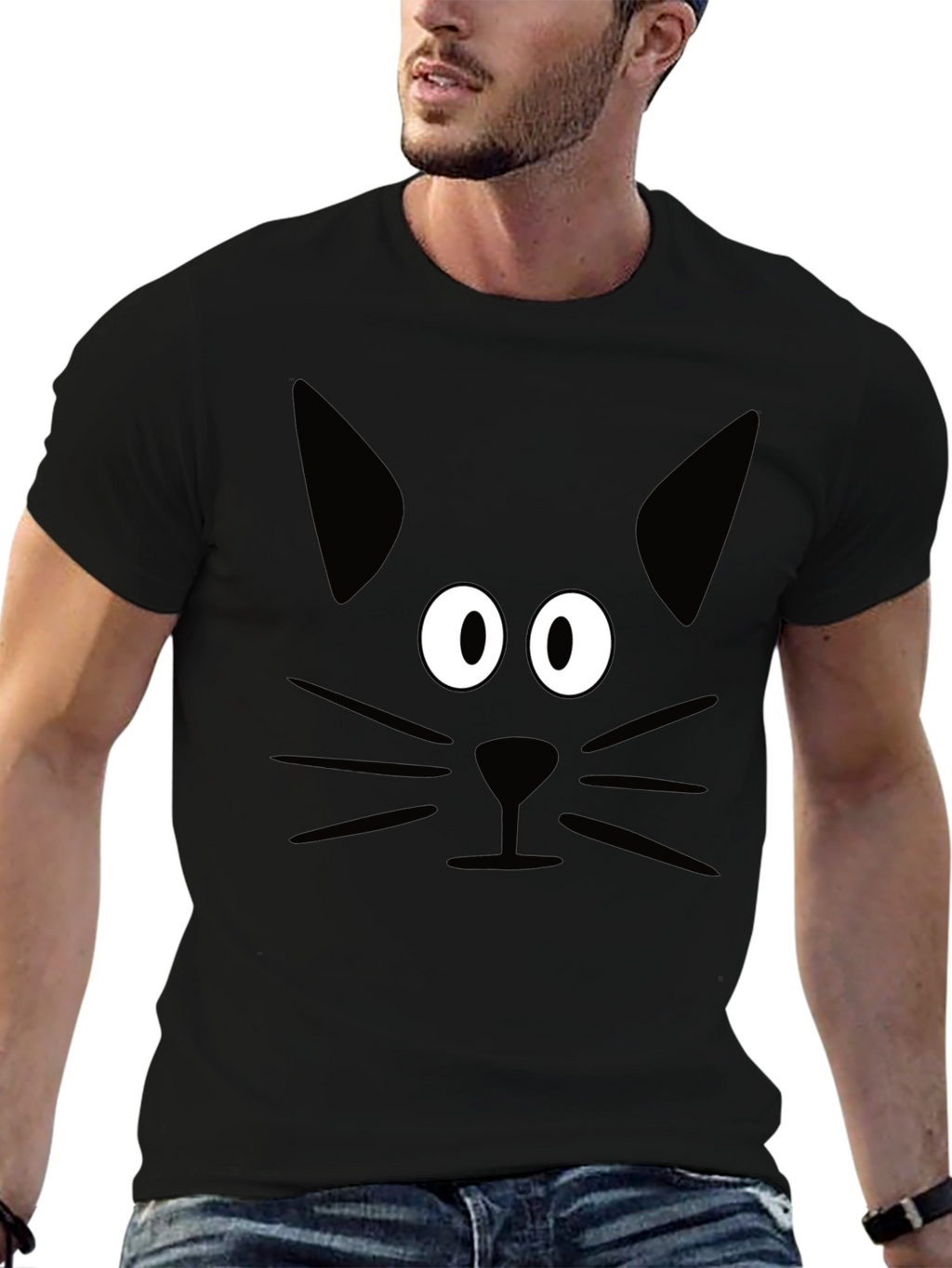 Black Cat Graphic Tee - Mens Short Sleeve