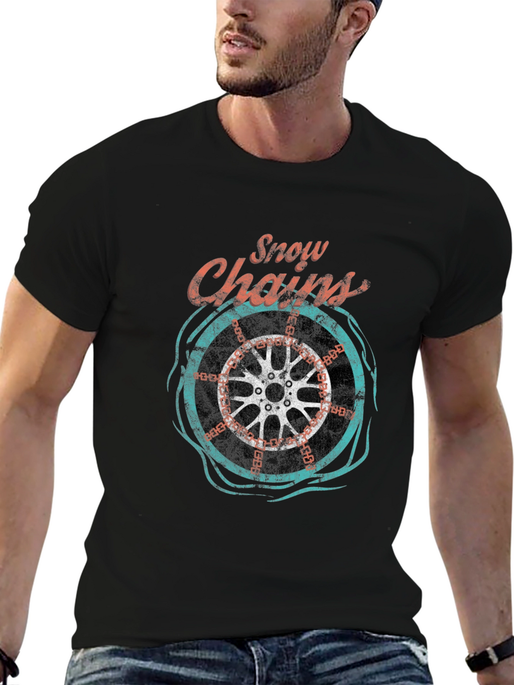 Snow Chains Graphic T-Shirt - Cool Ride Tee