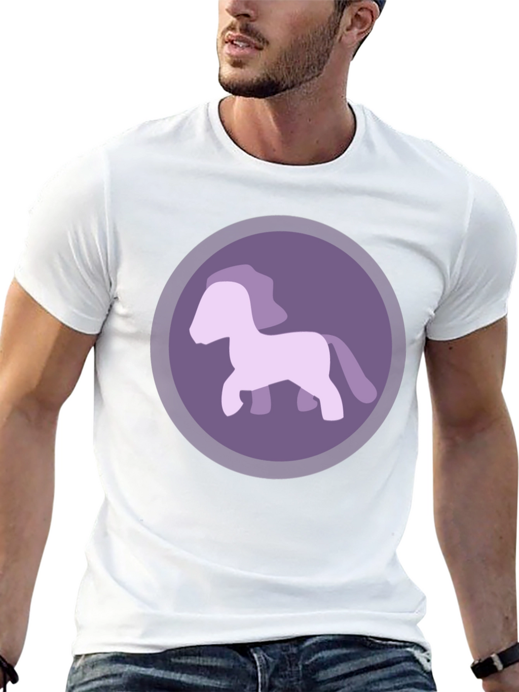 Purple Pony Graphic Tee - Mens Casual T-Shirt
