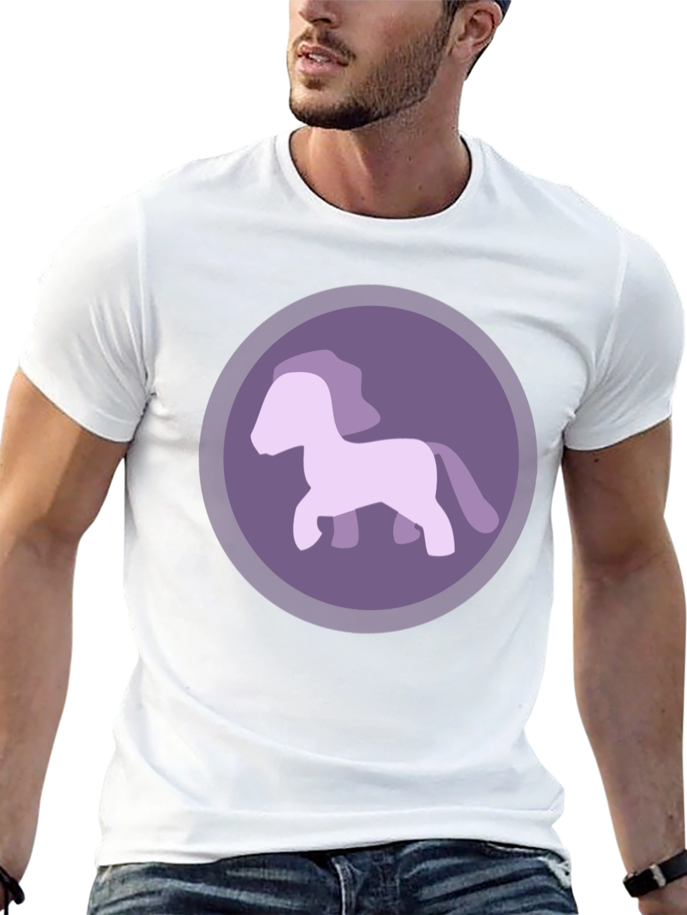 Purple Pony Graphic Tee - Mens Casual T-Shirt