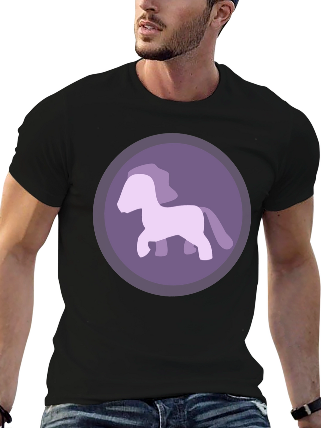 Purple Pony Graphic Tee - Mens Casual T-Shirt
