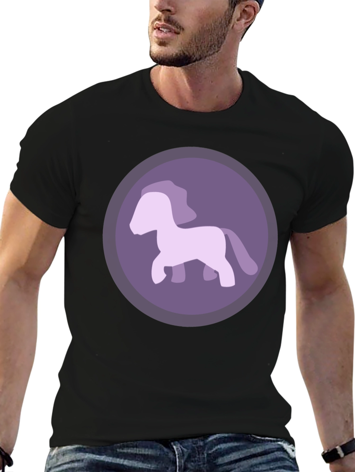 Purple Pony Graphic Tee - Mens Casual T-Shirt