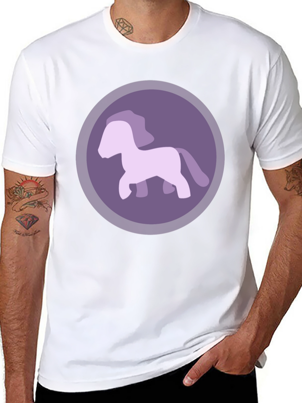 Purple Pony Graphic Tee - Mens Casual T-Shirt