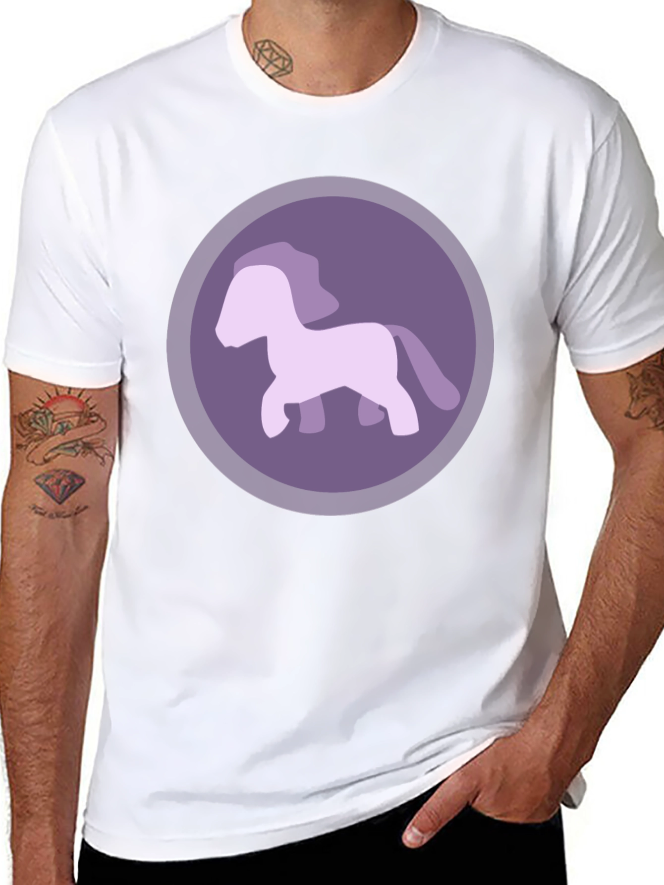 Purple Pony Graphic Tee - Mens Casual T-Shirt