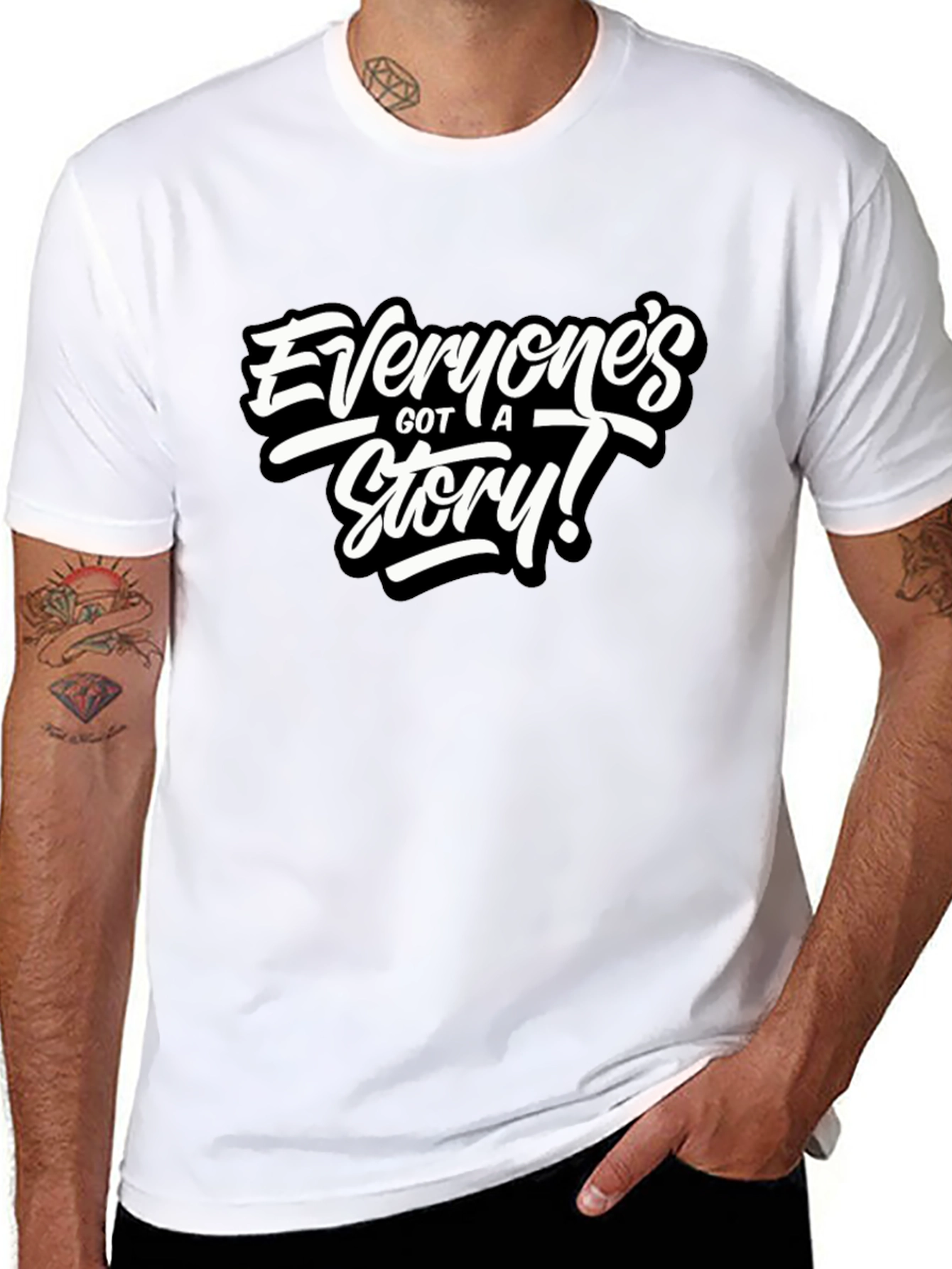 Everyones Got A Story! Black Graphic Tee