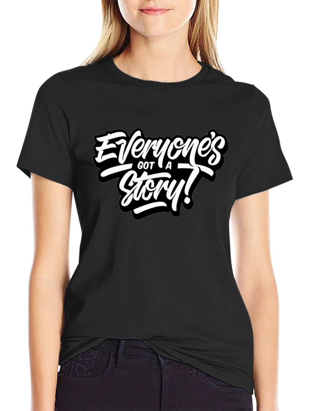 Everyones Got A Story! Black Graphic Tee