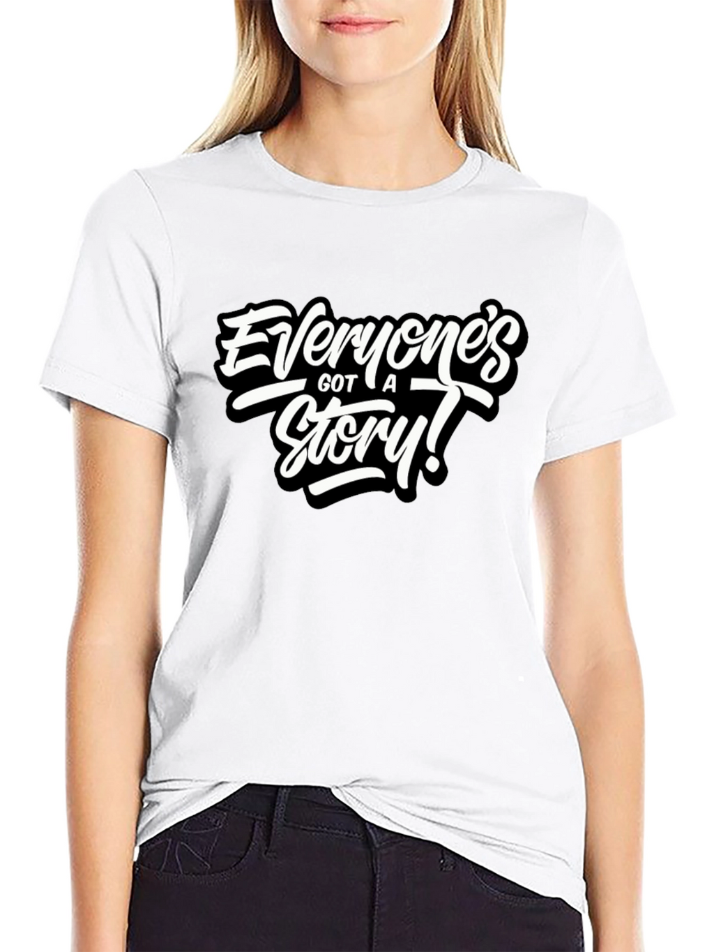 Everyones Got A Story! Black Graphic Tee
