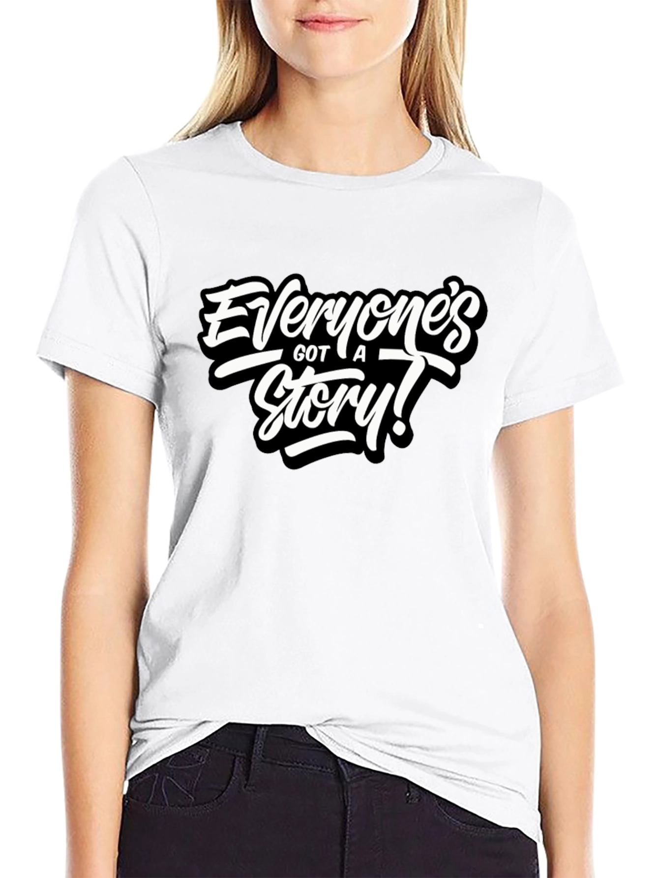 Everyones Got A Story! Black Graphic Tee