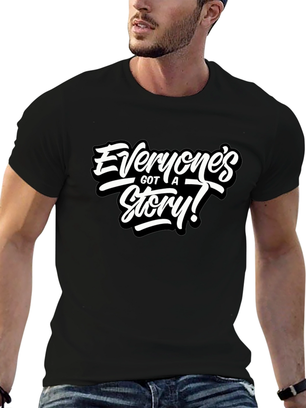 Everyones Got A Story! Black Graphic Tee