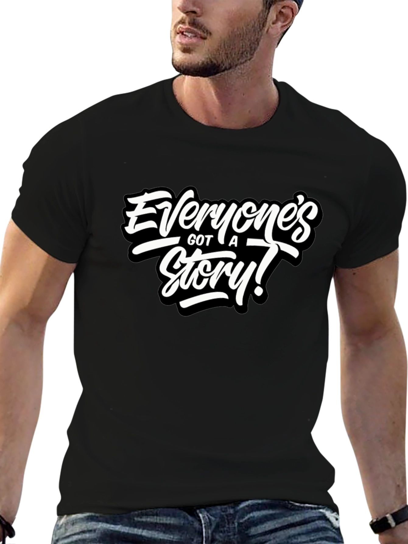 Everyones Got A Story! Black Graphic Tee