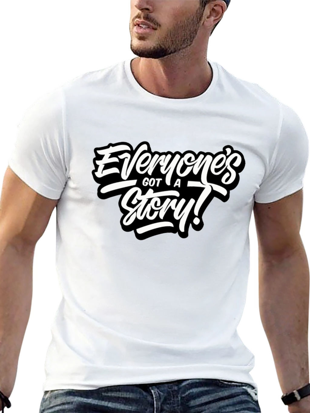 Everyones Got A Story! Black Graphic Tee