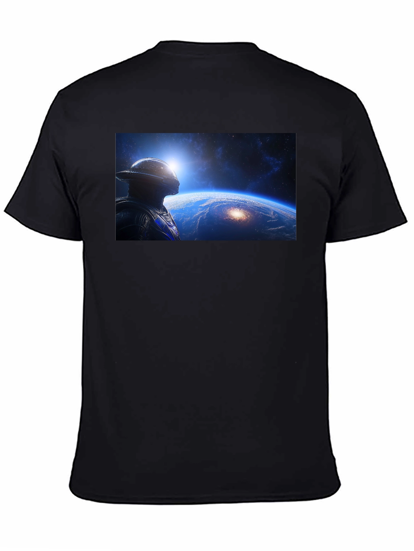 Astronaut Stargazing Graphic T-Shirt - Black