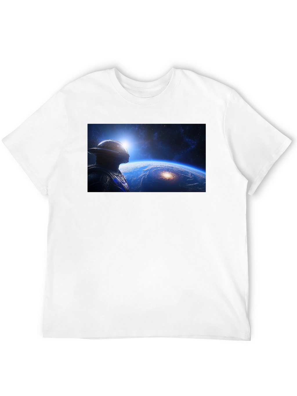 Astronaut Stargazing Graphic T-Shirt - Black