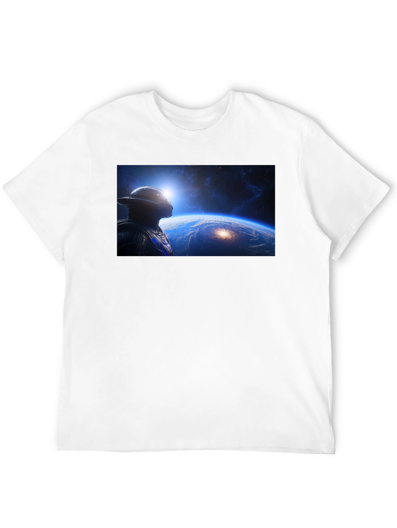 Astronaut Stargazing Graphic T-Shirt - Black
