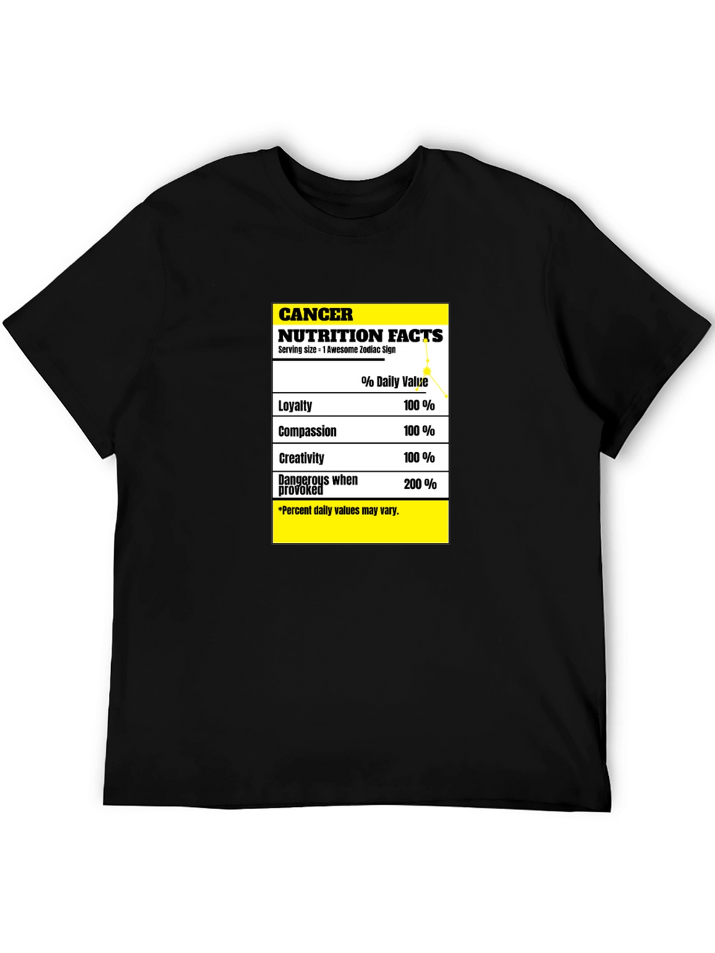Cancer Zodiac Nutrition Facts T-Shirt