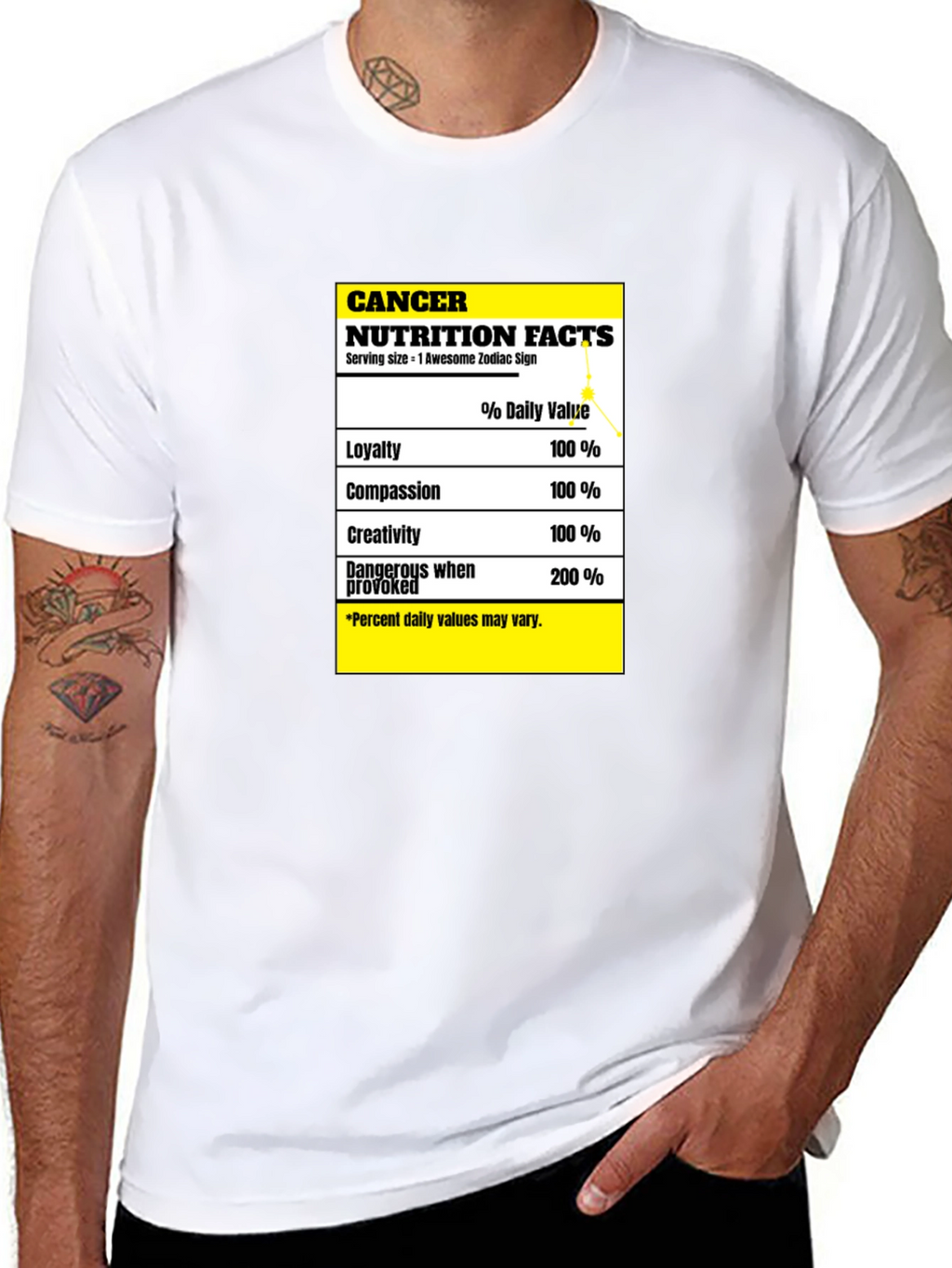 Cancer Zodiac Nutrition Facts T-Shirt