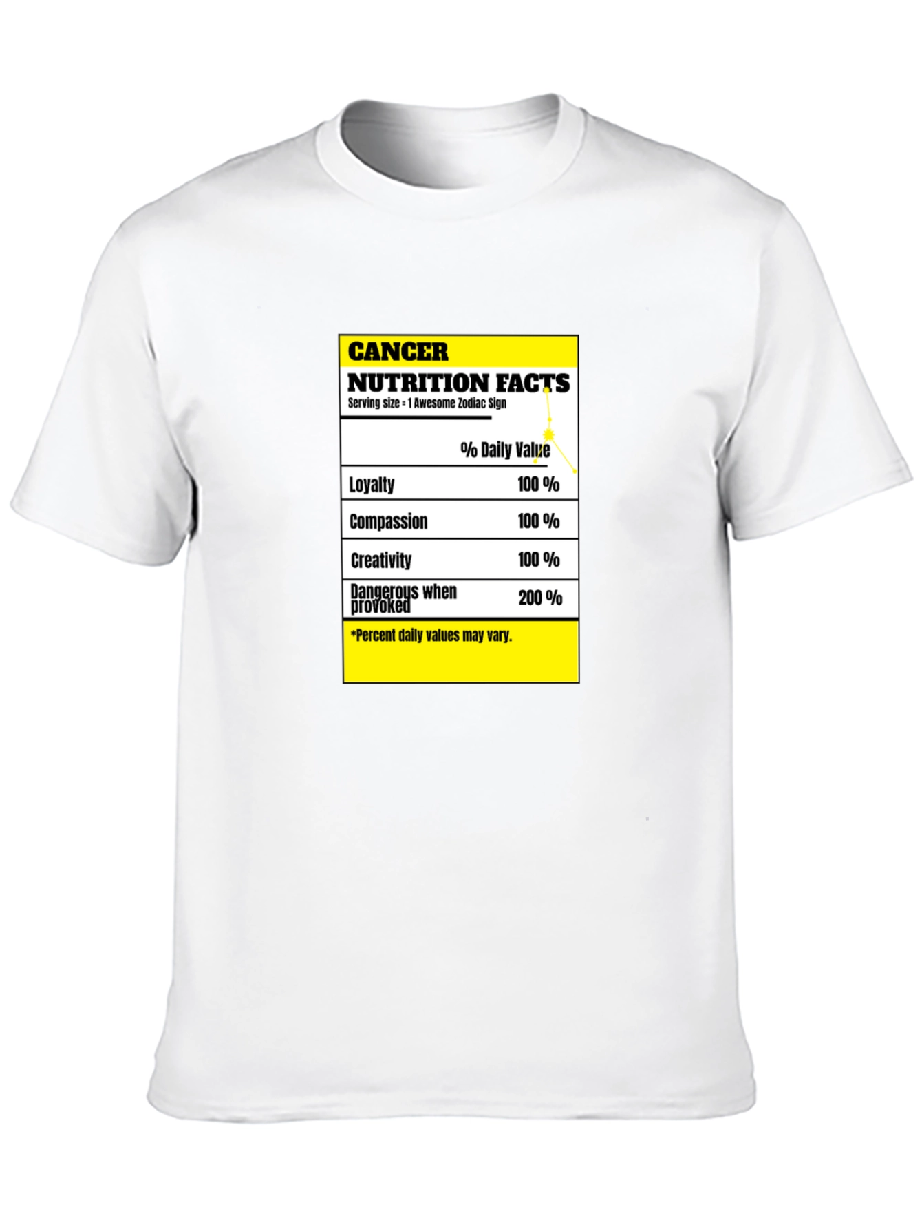 Cancer Zodiac Nutrition Facts T-Shirt