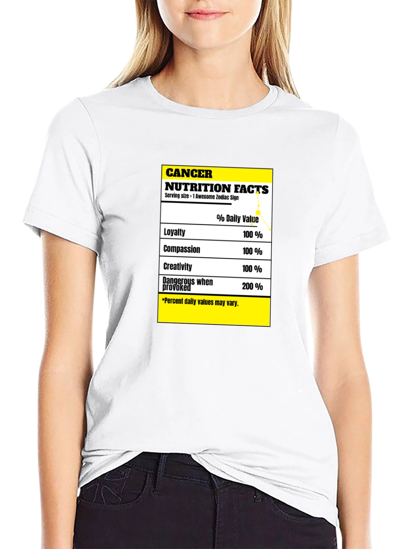 Cancer Zodiac Nutrition Facts T-Shirt