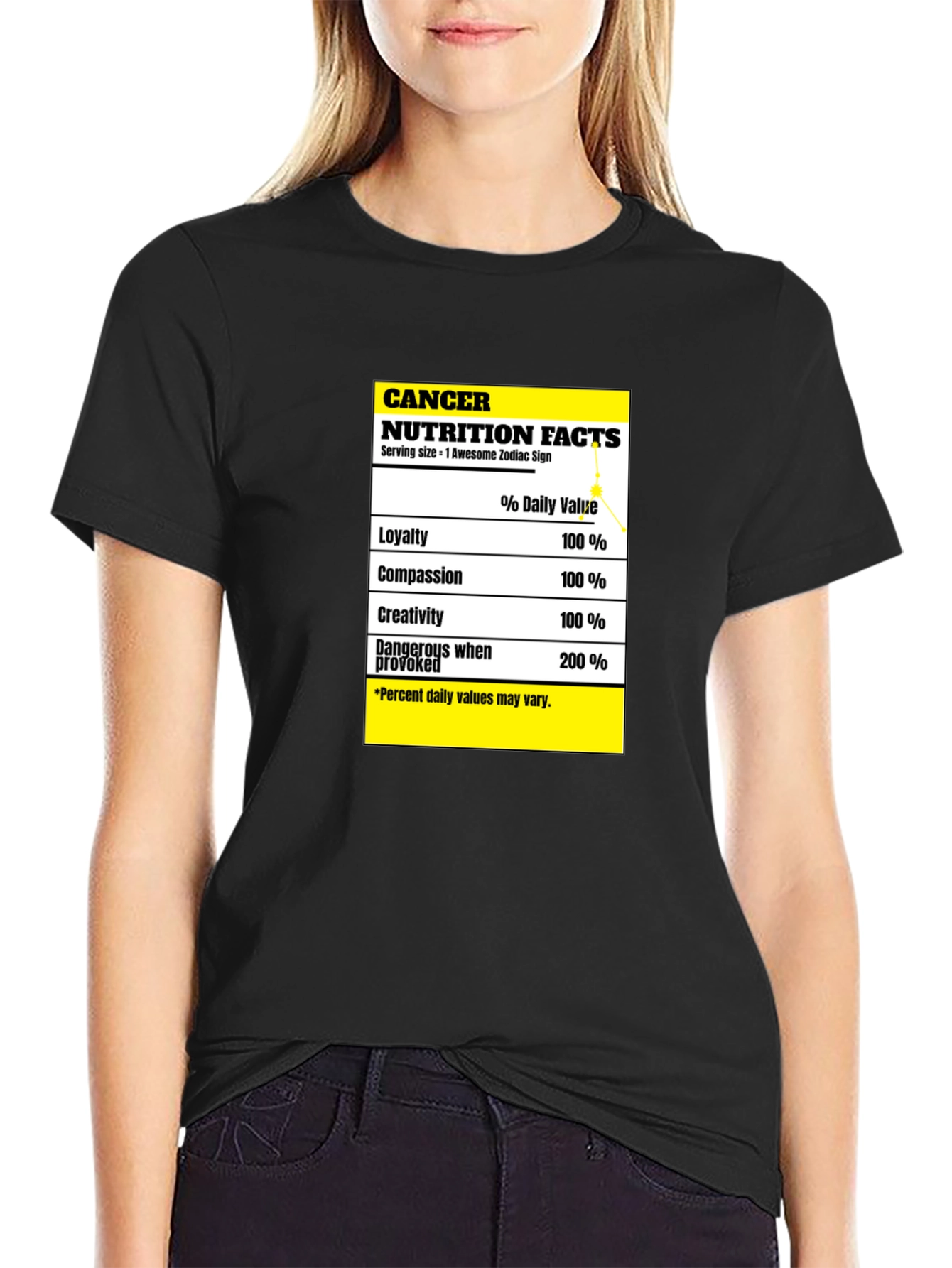 Cancer Zodiac Nutrition Facts T-Shirt