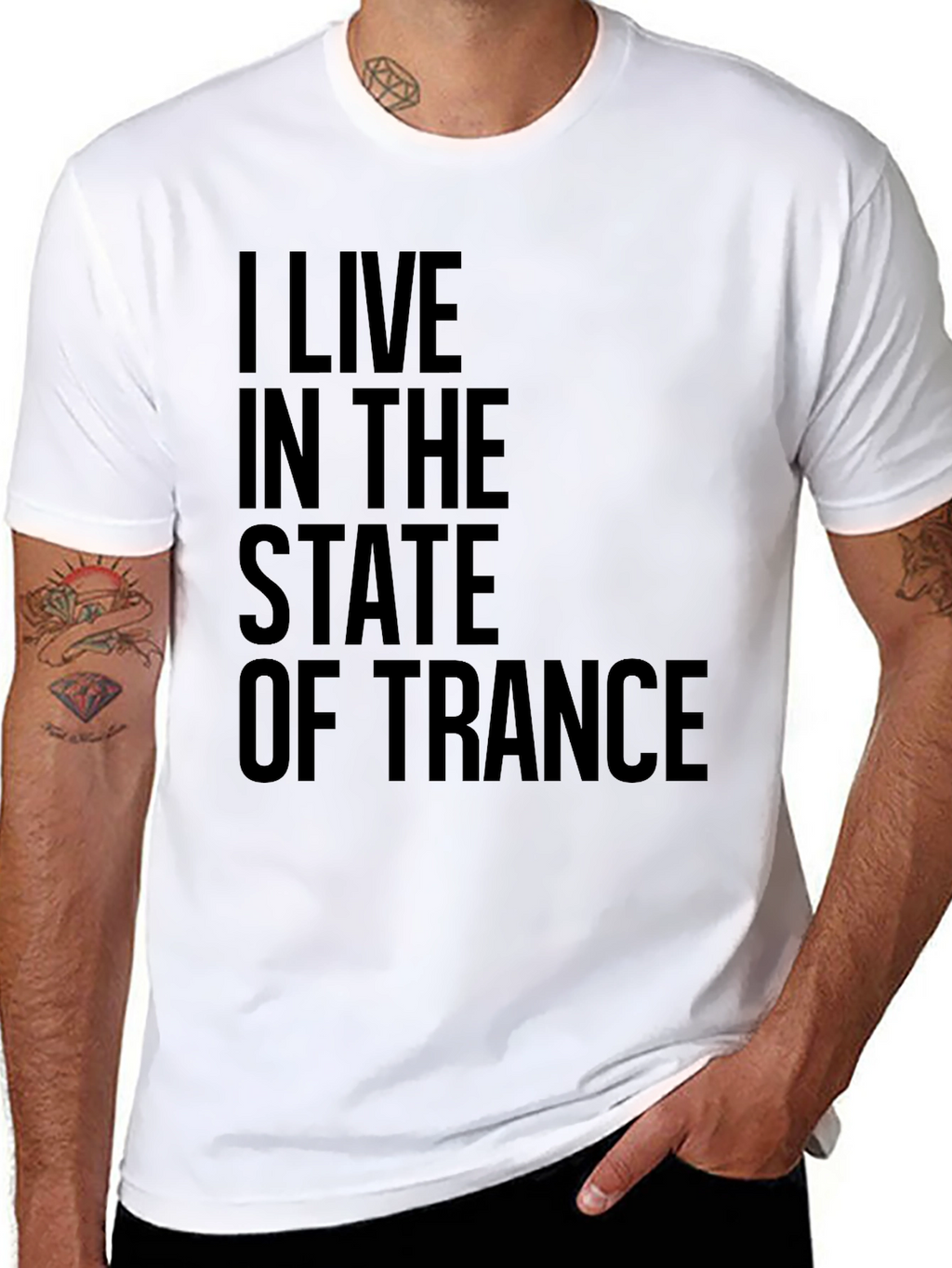 I Live in the State of Trance Black T-Shirt