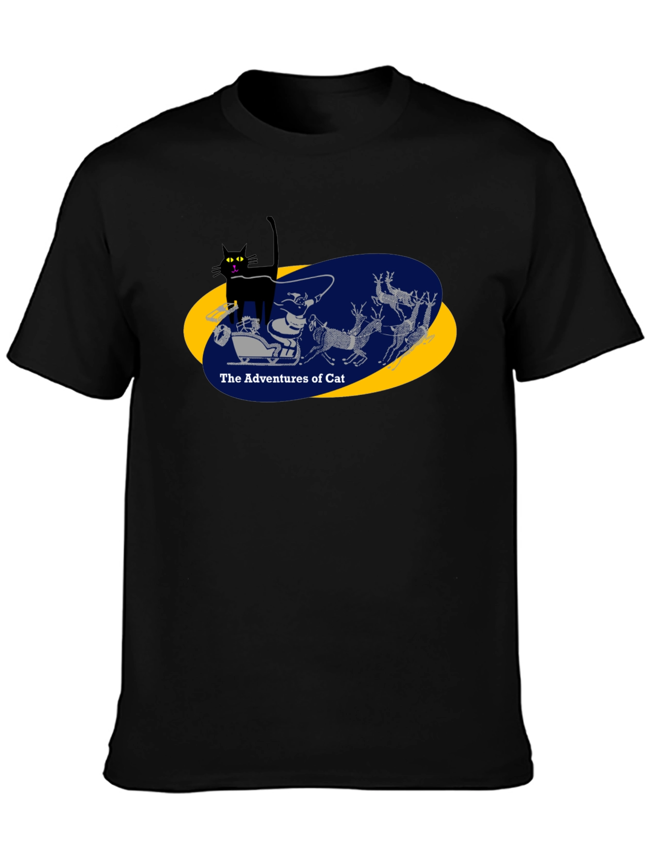 Adventures of Cat Graphic Tee - Black