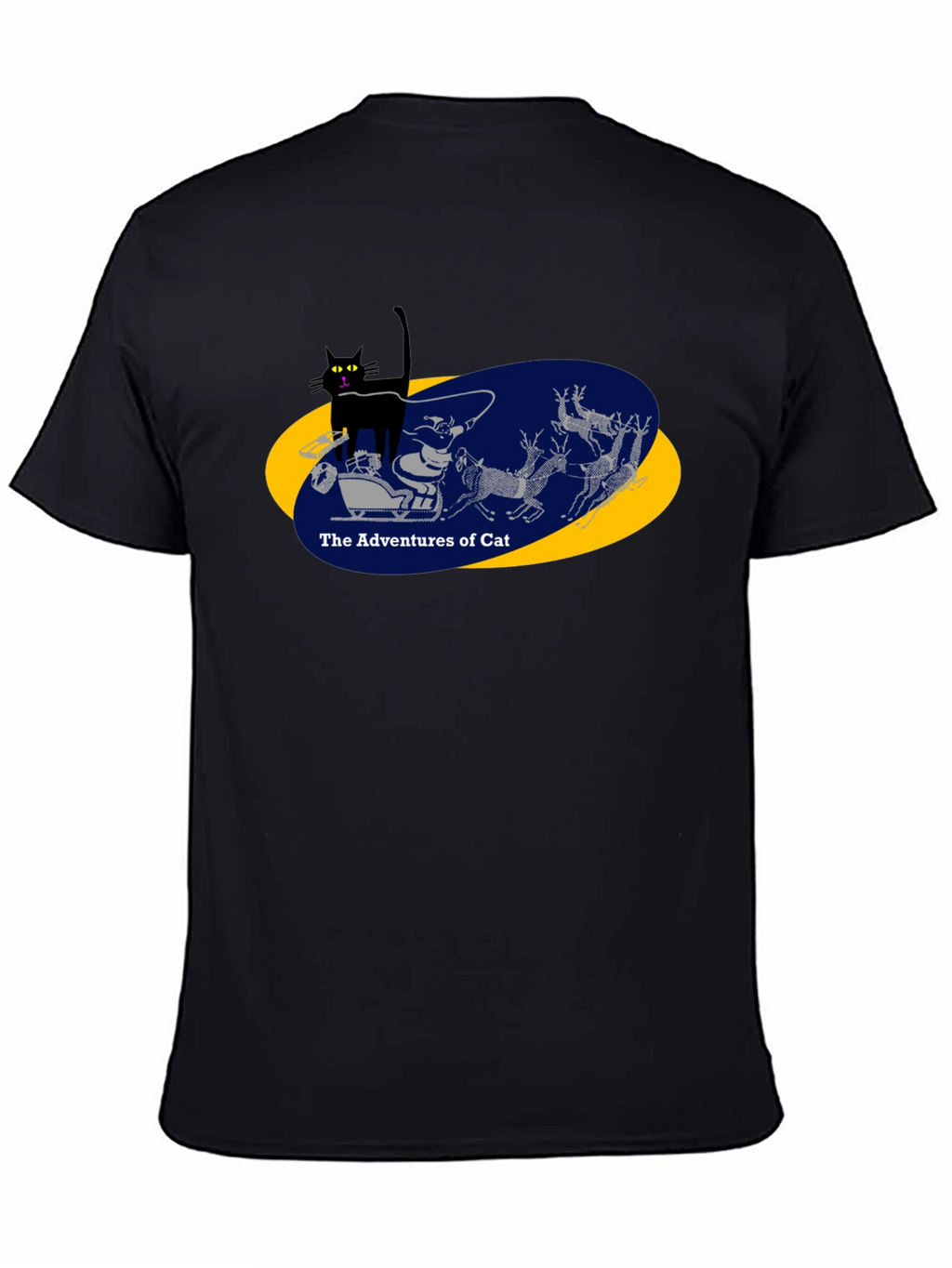 Adventures of Cat Graphic Tee - Black