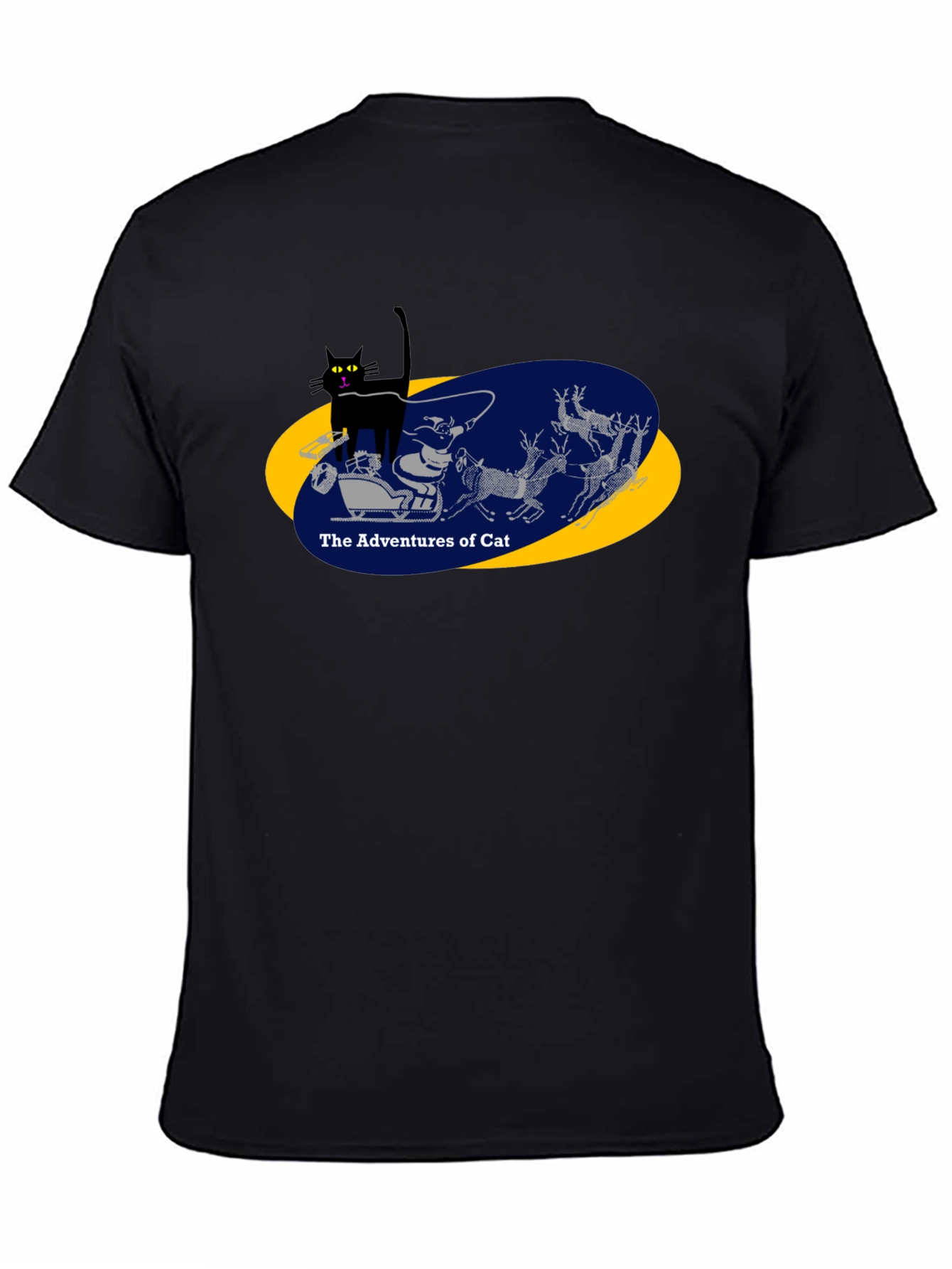 Adventures of Cat Graphic Tee - Black