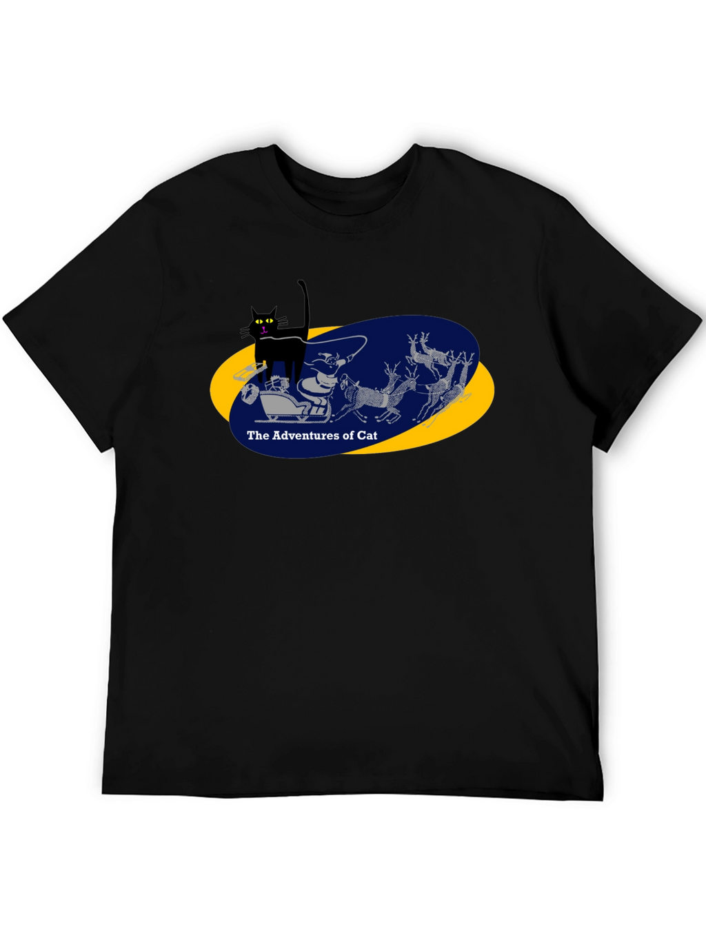 Adventures of Cat Graphic Tee - Black