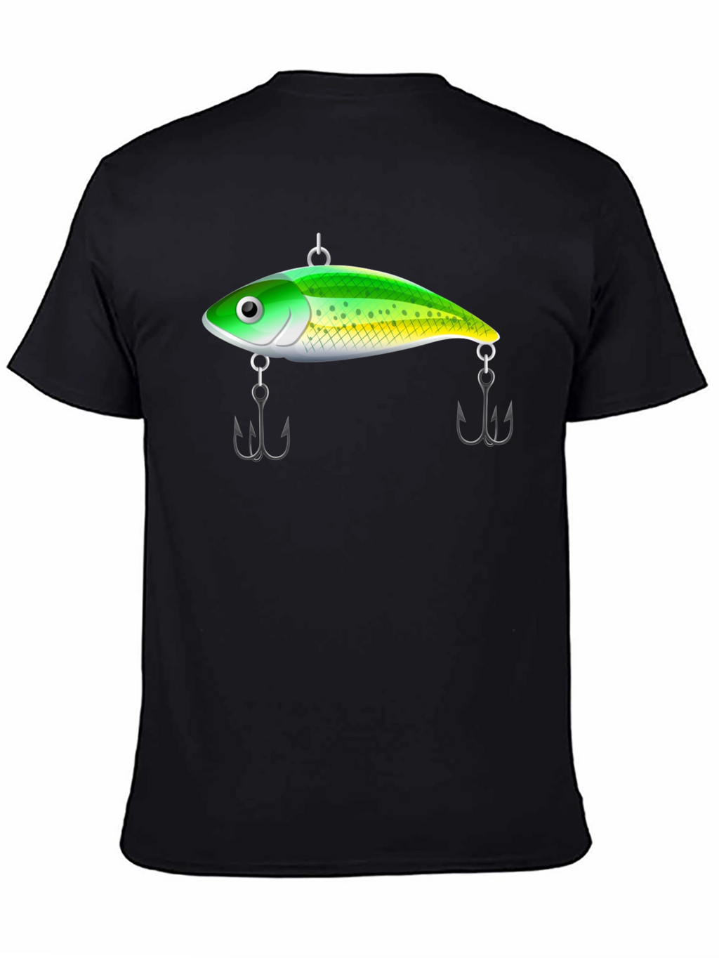 Fishing Lure Graphic Tee - Black Cotton T-Shirt