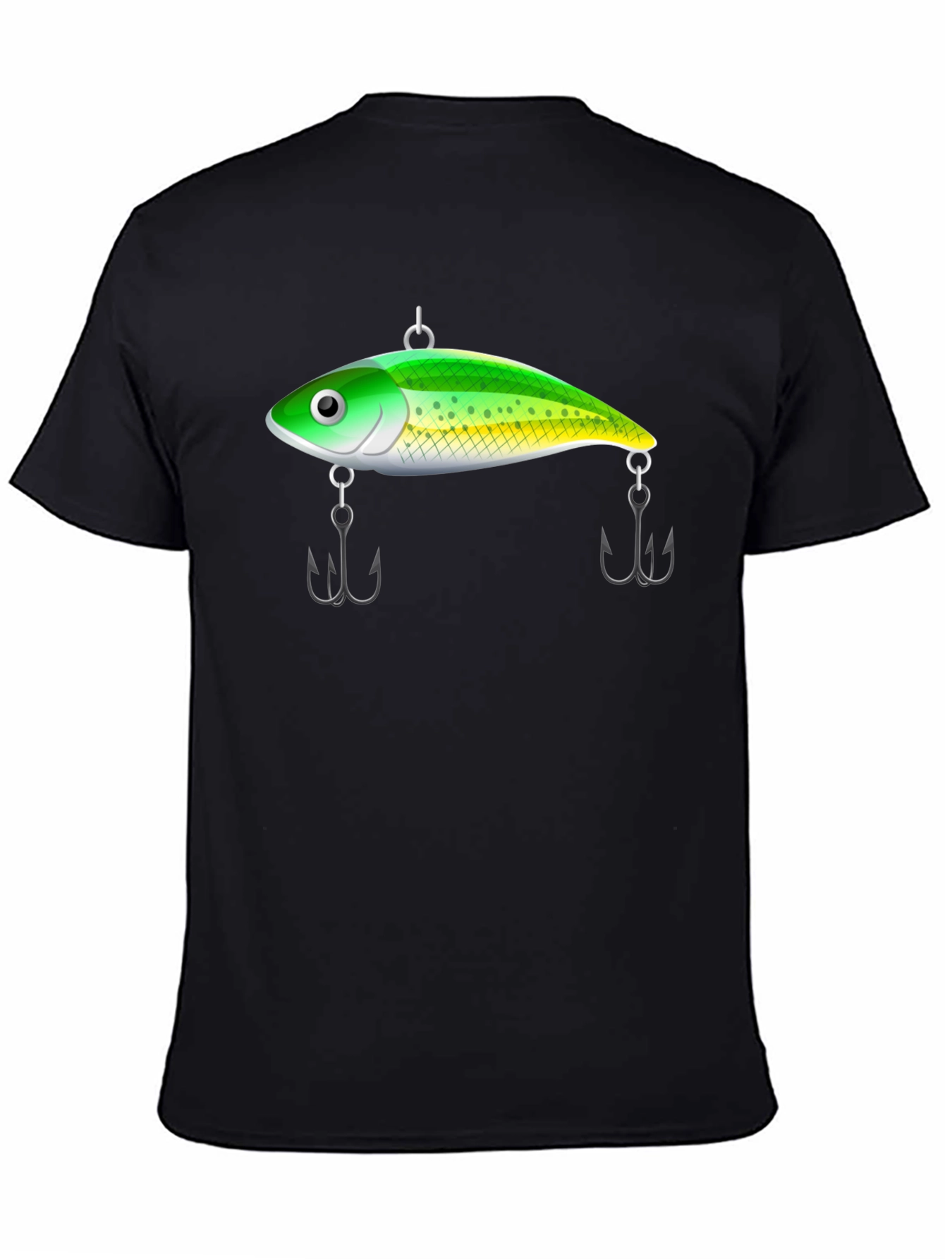 Fishing Lure Graphic Tee - Black Cotton T-Shirt