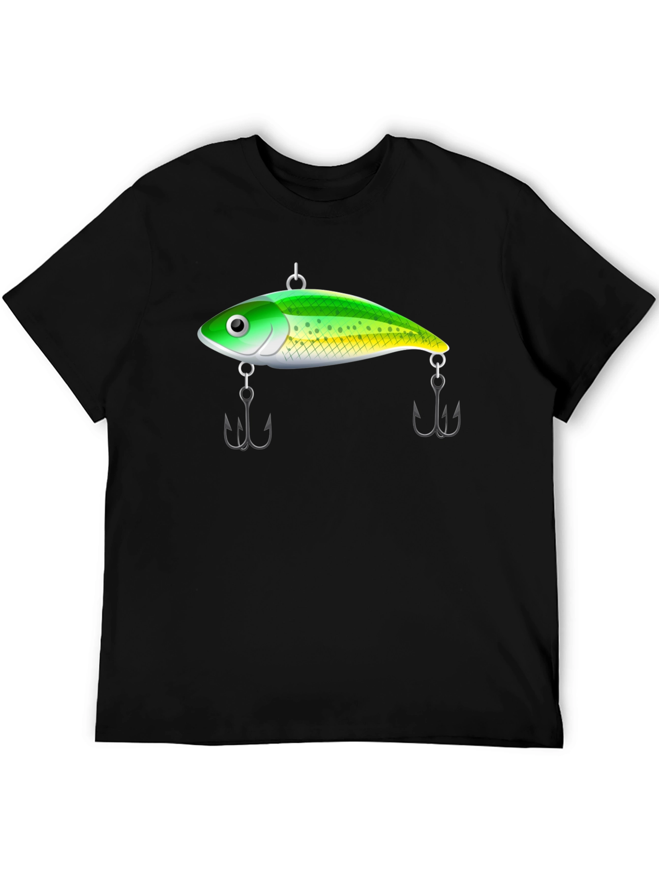 Fishing Lure Graphic Tee - Black Cotton T-Shirt