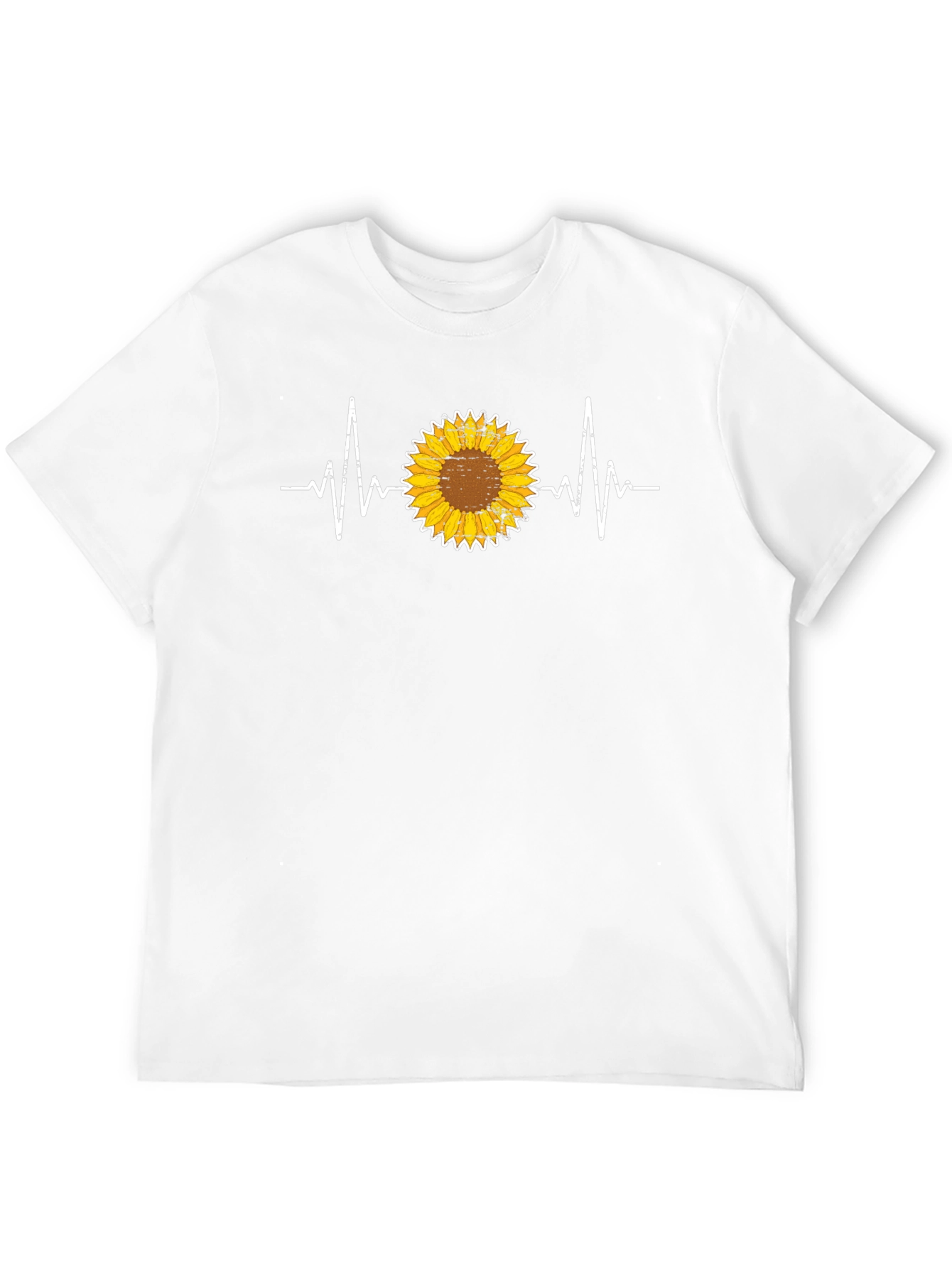 Sunflower Heartbeat Graphic Tee - Unisex Black T-Shirt