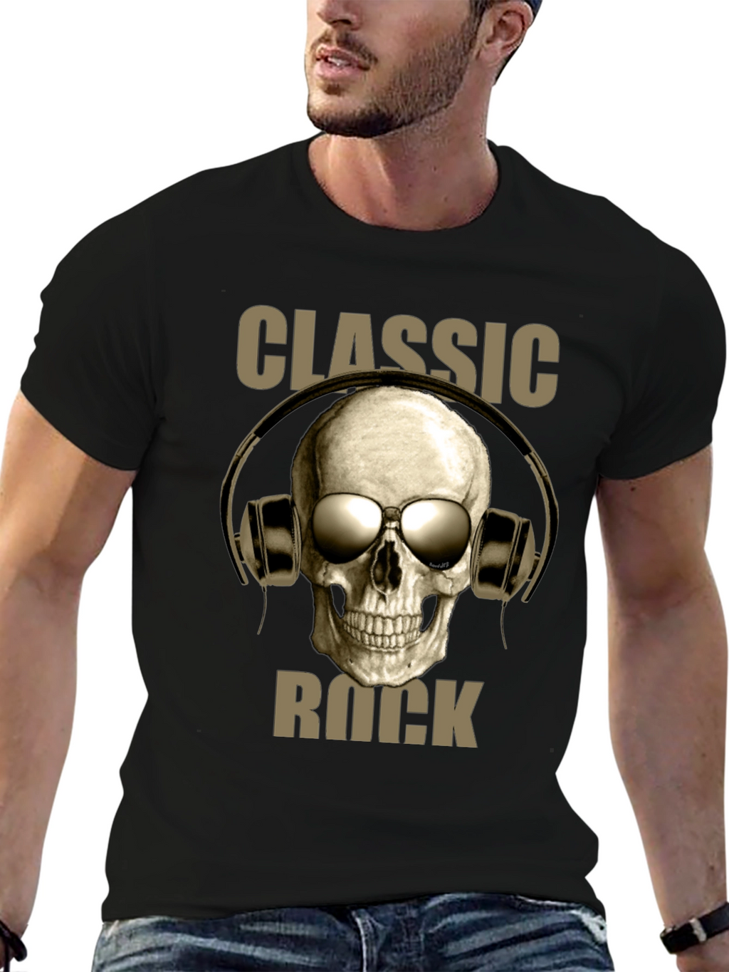 Classic Rock Skull Graphic T-Shirt