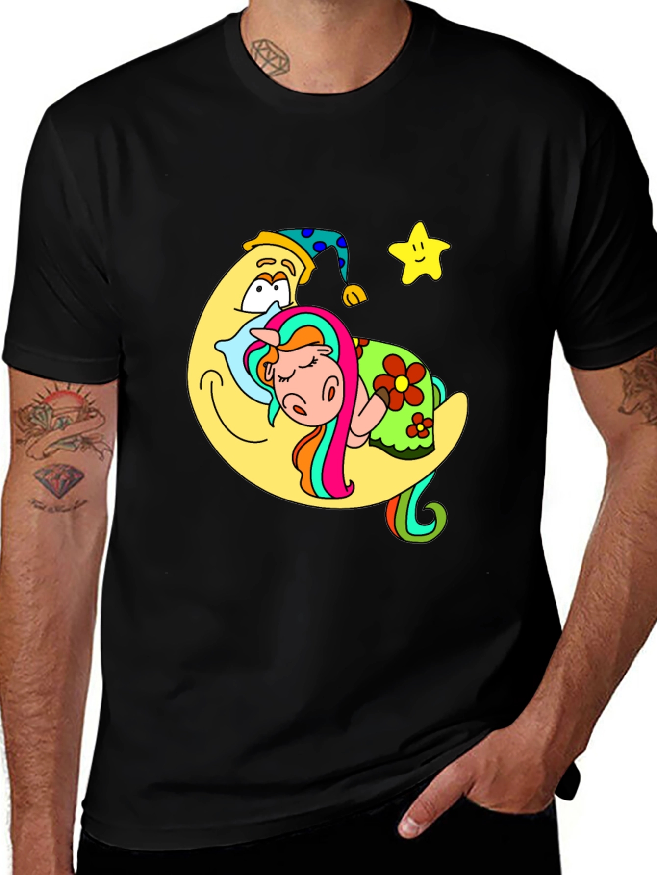 Sleepy Moon Unicorn Graphic Tee