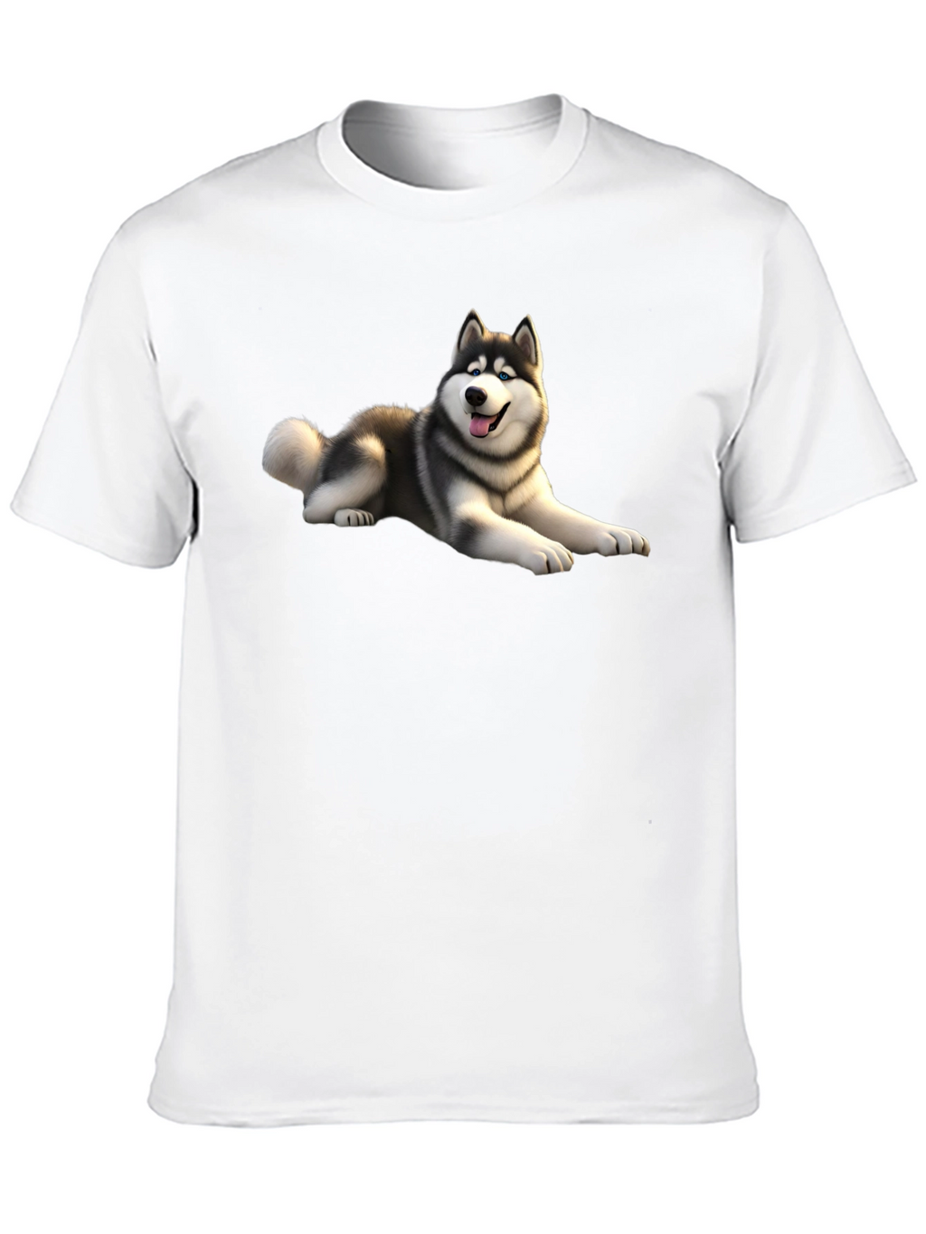 Husky Dog Graphic Black T-Shirt