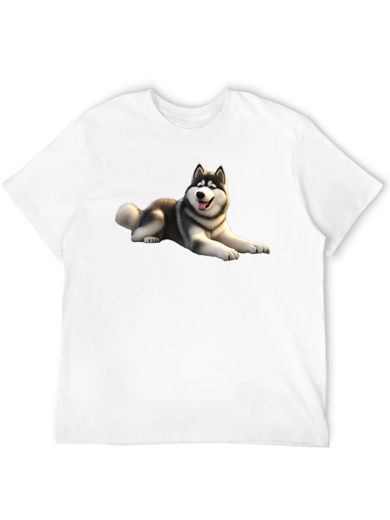 Husky Dog Graphic Black T-Shirt