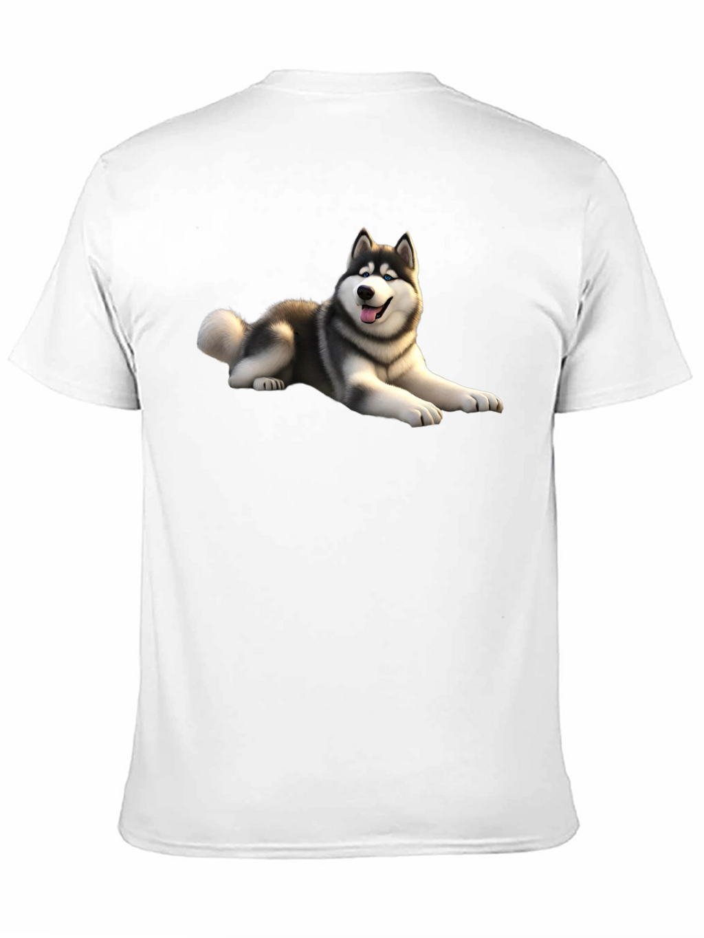 Husky Dog Graphic Black T-Shirt