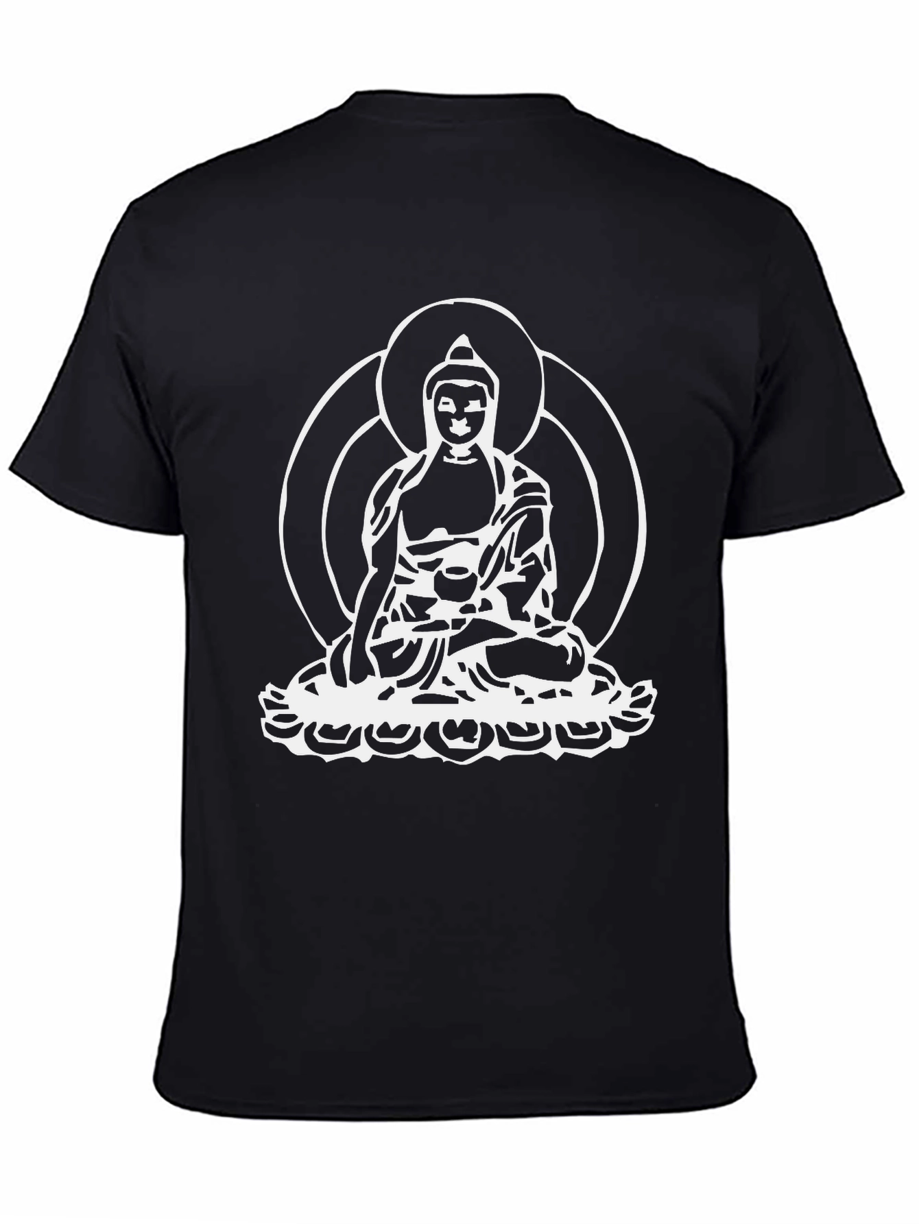 Buddha Graphic Tee - Black Cotton Comfort