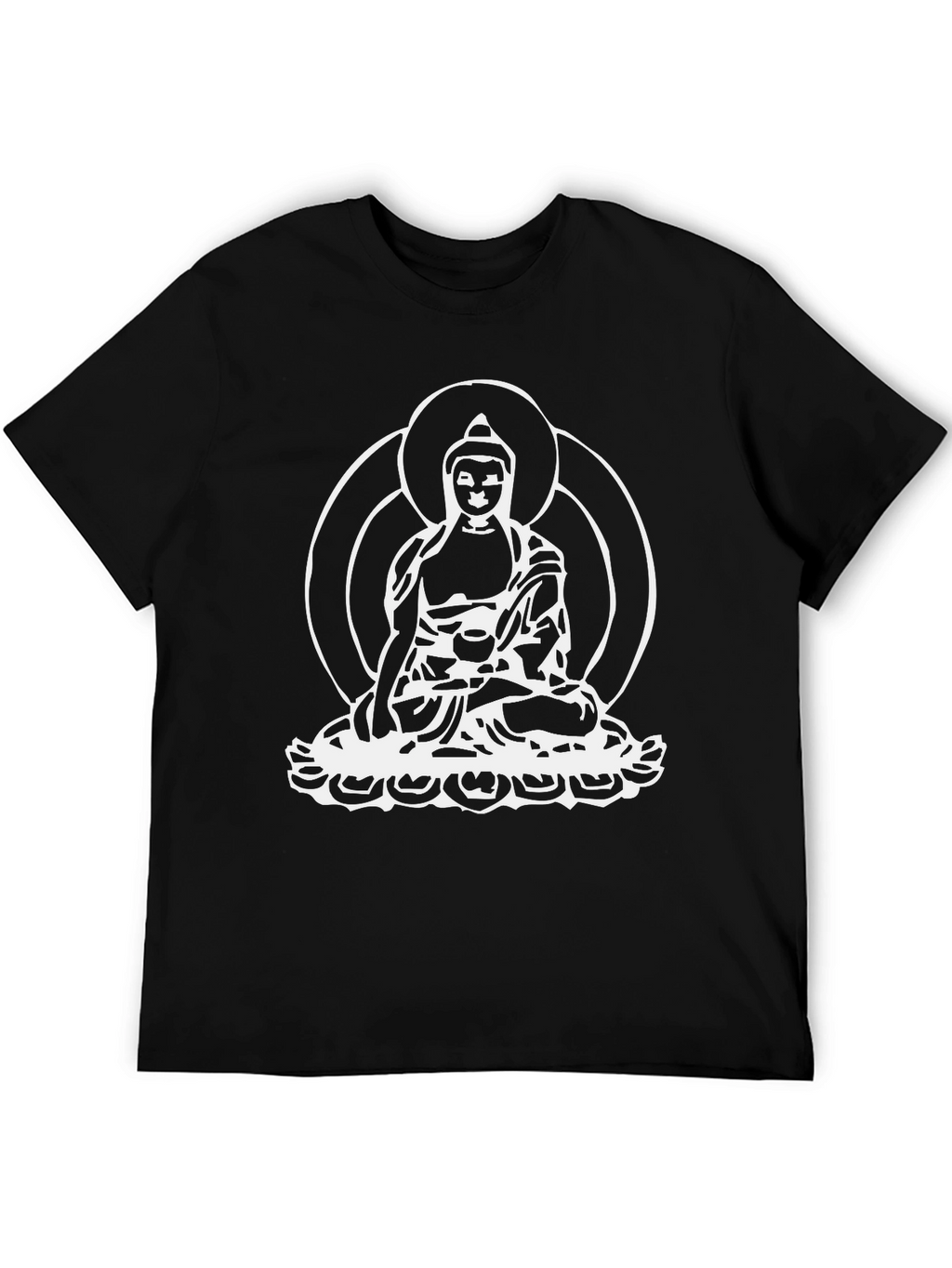 Buddha Graphic Tee - Black Cotton Comfort