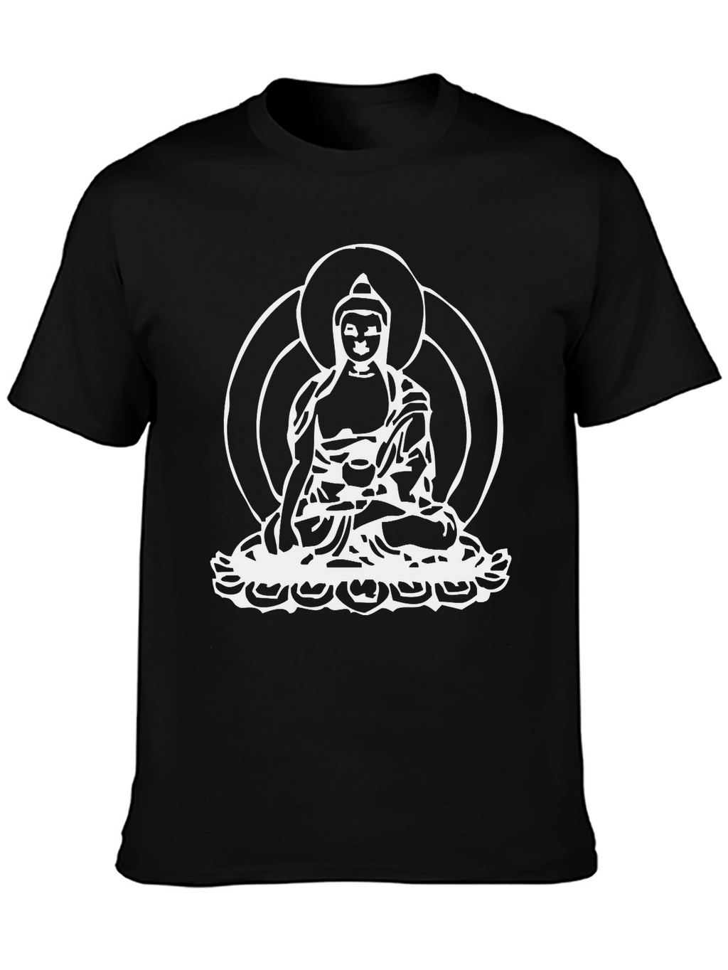 Buddha Graphic Tee - Black Cotton Comfort