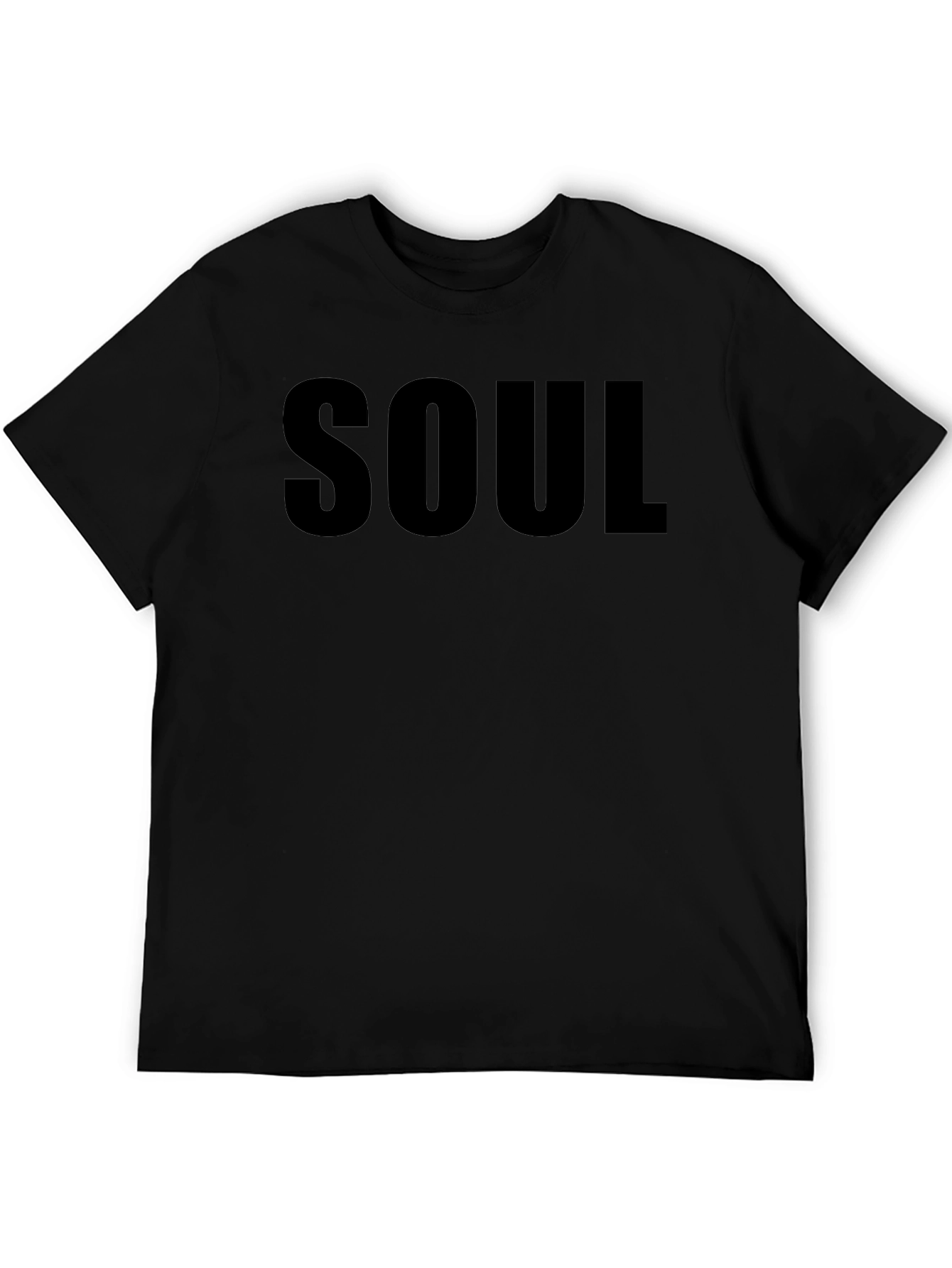 Mens Black SOUL Graphic T-Shirt - Casual Cotton Tee
